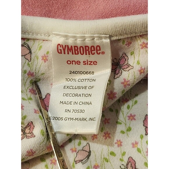 VTG Gymboree Cotton Baby Blanket Pink Butterfly Flowers Sweetheart Sleep 2005 - Picture 10 of 12